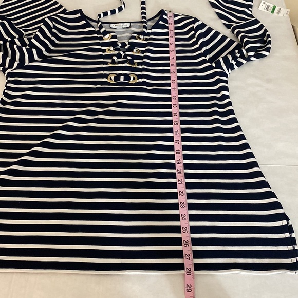 Charter Club | Striped bell sleeve Top - Picture 15 of 16